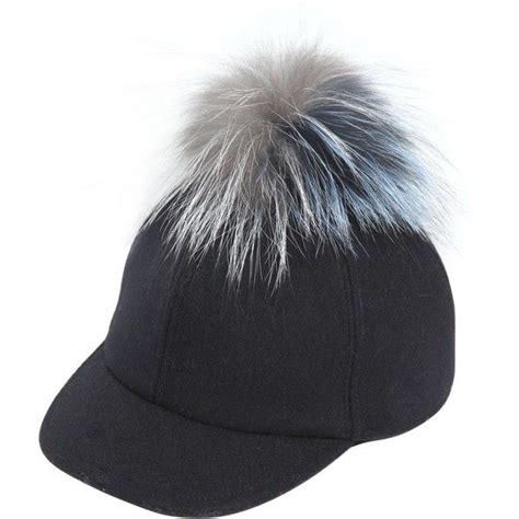 fendi wool felt baseball hat with fur pom pom|Fendi Wool Hats for Men for sale .